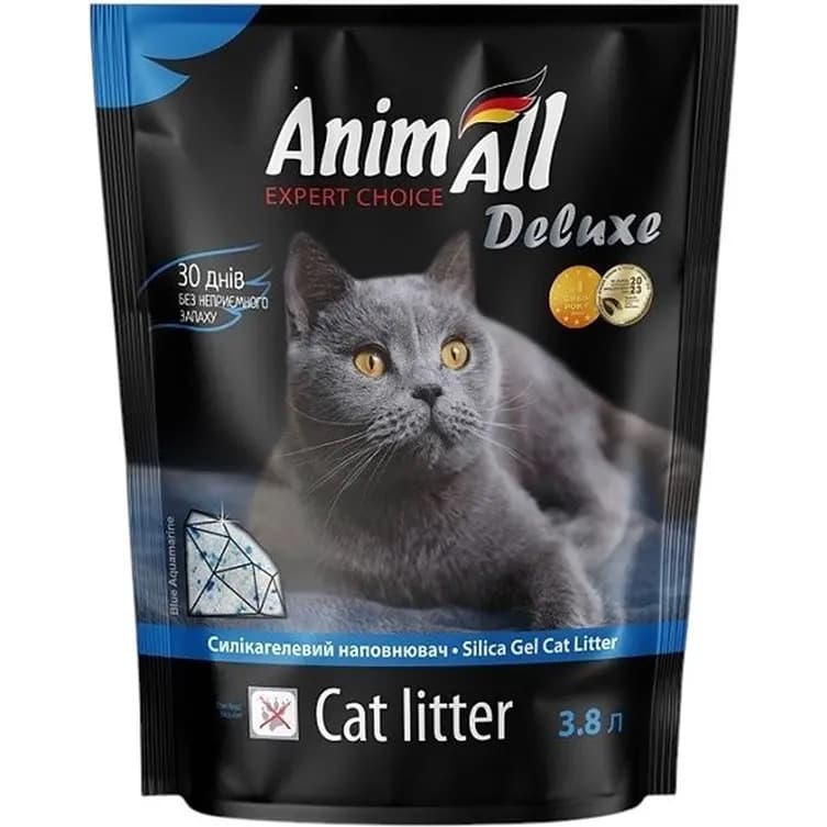 Силікагелевий наповнювач AnimAll Deluxe блакитний аквамарин для котів