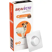 Препарат Bravecto від бліх і кліщів для собак від 4,5 до 10 кг, 250 мг