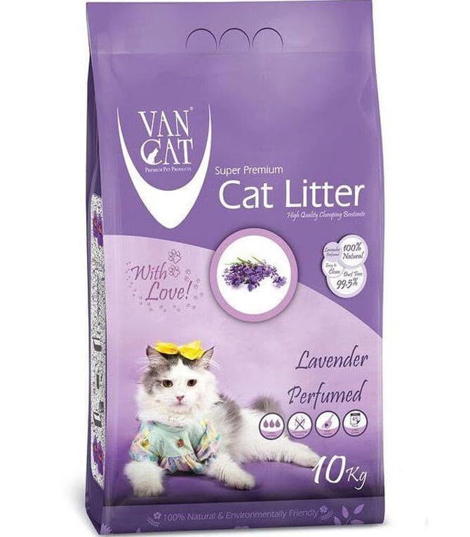 Бентонітовий наповнювач VanCat Lavender з лавандою для котів