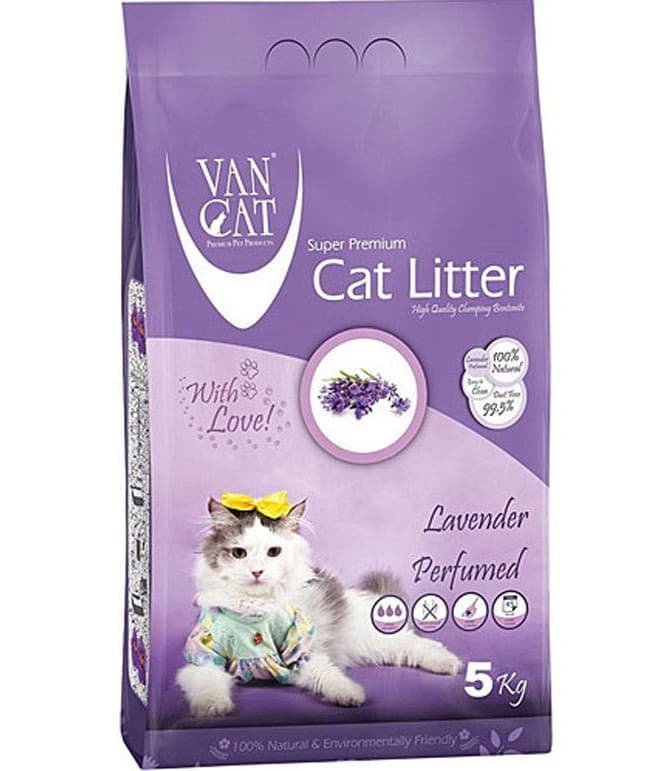 Бентонітовий наповнювач VanCat Lavender з лавандою для котів