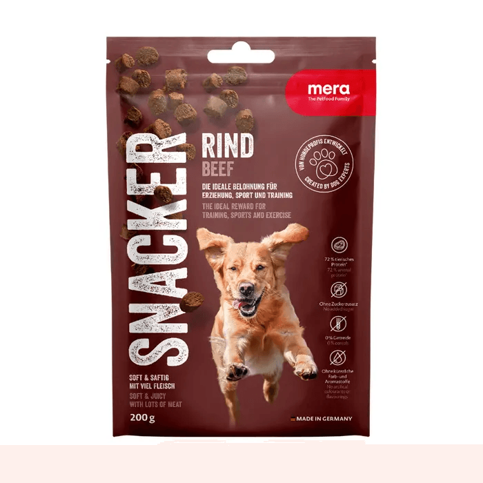 Ласощі напіввологі тренувальні MERA Snacker Rind beef з яловичиною для собак
