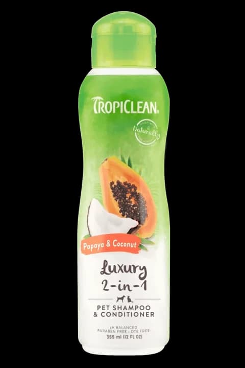 Шампунь-кондиціонер 2 в 1 TropiClean Papaya & Coconut "Папайя та кокос" зволожуючий для котів та собак