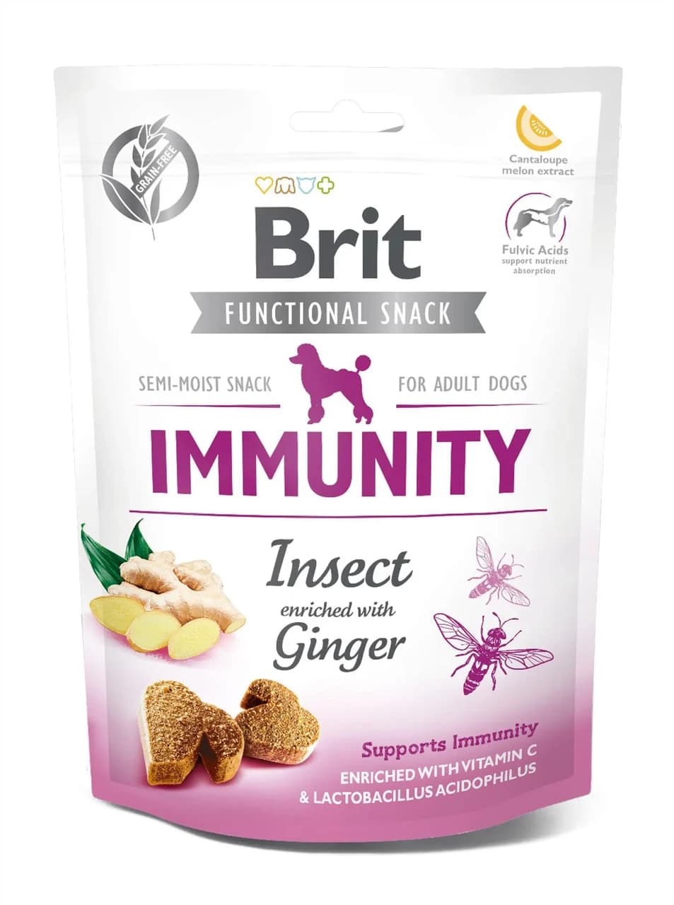 Ласощі Brit Care Immunity беззернові з комахами та імбирем для підтримання імунітету у собак