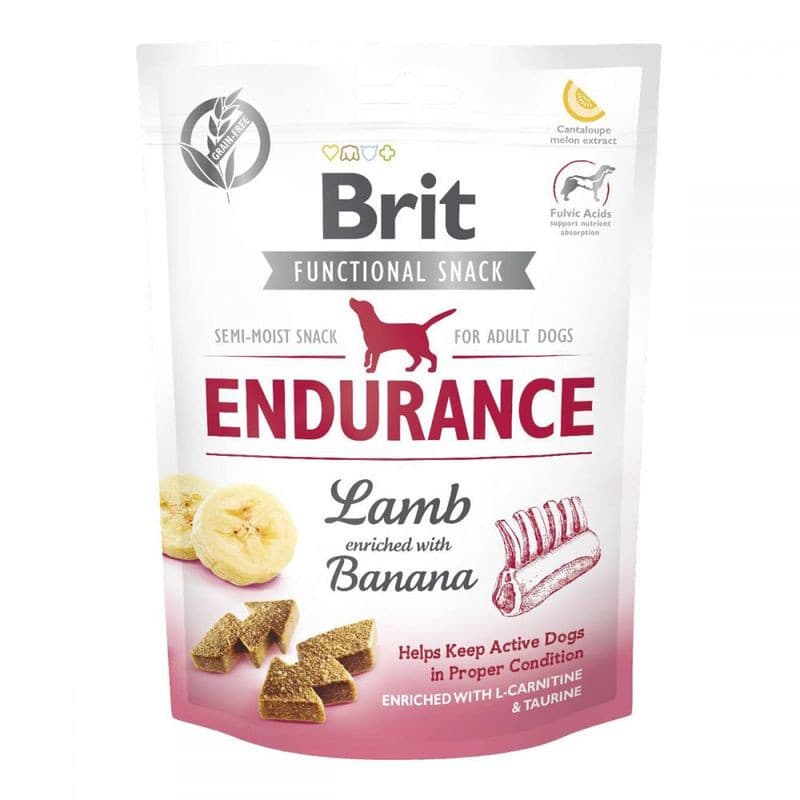 Ласощі Brit Care Endurance беззернові з ягням і бананом для підтримки форми у собак