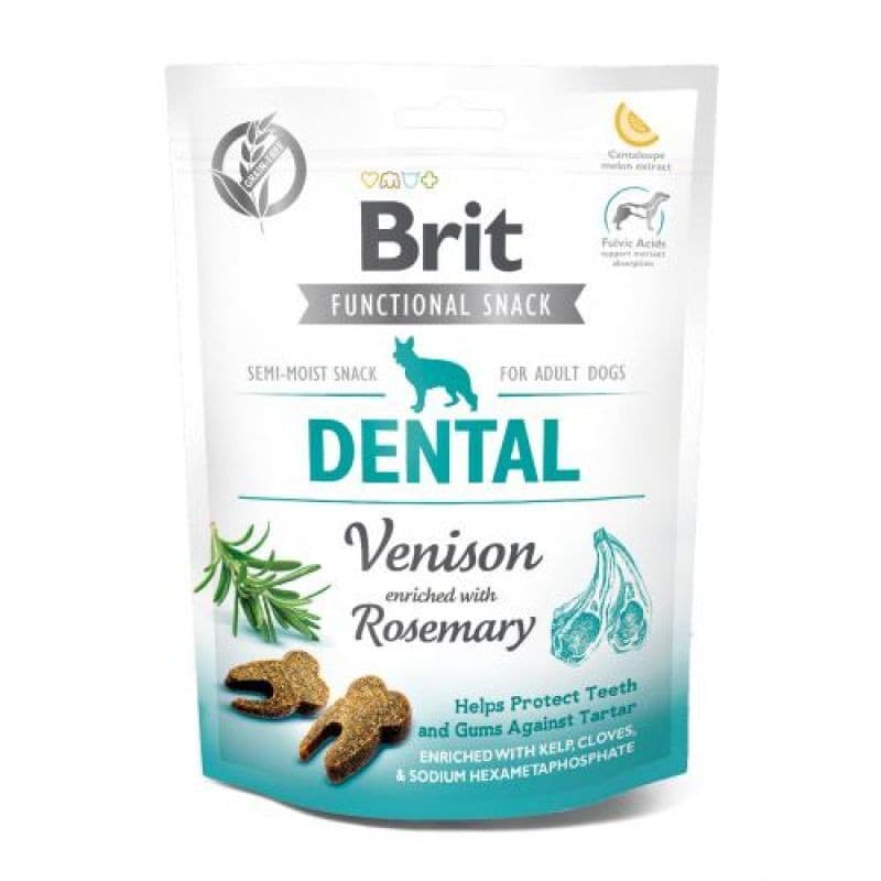 Ласощі Brit Care Dental беззернові з олениною та розмарином для підтримки здоров'я зубів у собак