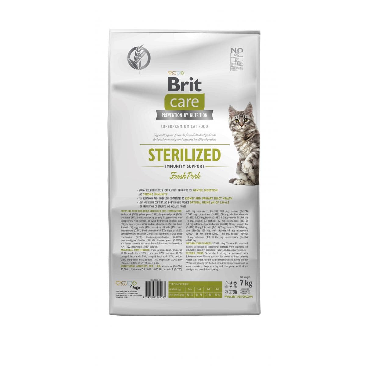 Сухий корм Brit Care Cat Grain-Free Sterilized Immunity Support Fresh Pork беззерновий зі свининою для стерилізованих котів
