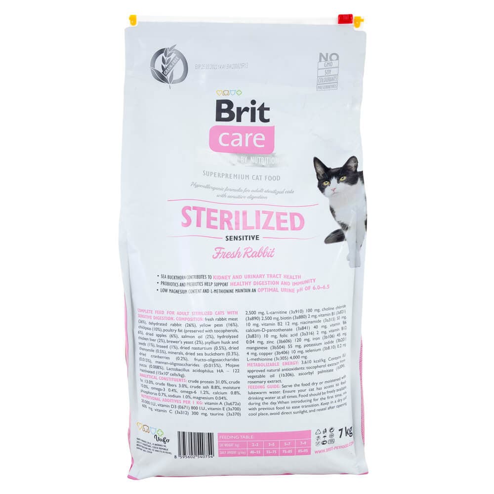 Сухий корм Brit Care Cat Grain-Free Sterilized Sensitive Fresh Rabbit беззерновий при чутливому травленні з кроликом для котів
