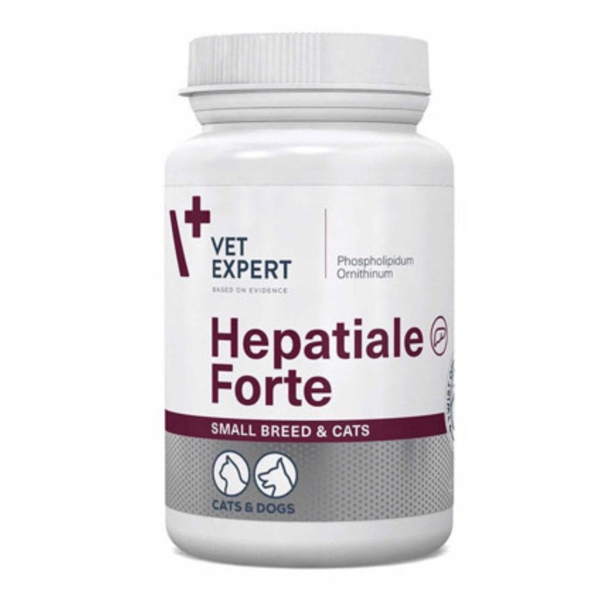 Добавка VetExpert Hepatiale Forte Small Breed & Cats для підтримання та захисту функцій печінки малих порід собак і котів, 40 капсул