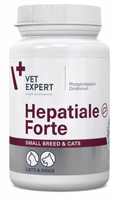 Добавка VetExpert Hepatiale Forte Small Breed & Cats для підтримання та захисту функцій печінки малих порід собак і котів, 40 капсул