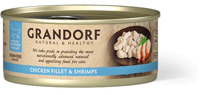 Консервований корм Grandorf Chicken Breast & Shrimps з курячою грудкою і креветками для котів