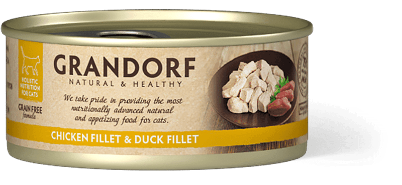 Консервований корм Grandorf Chicken Breast & Duck Fillet з курячою грудкою і філе качки для котів