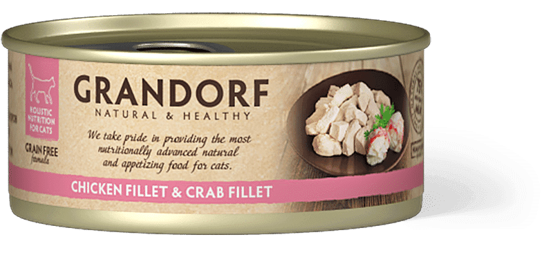 Консервований корм Grandorf Chicken Breast & Crab Fillet з курячою грудкою і м'ясом краба для котів