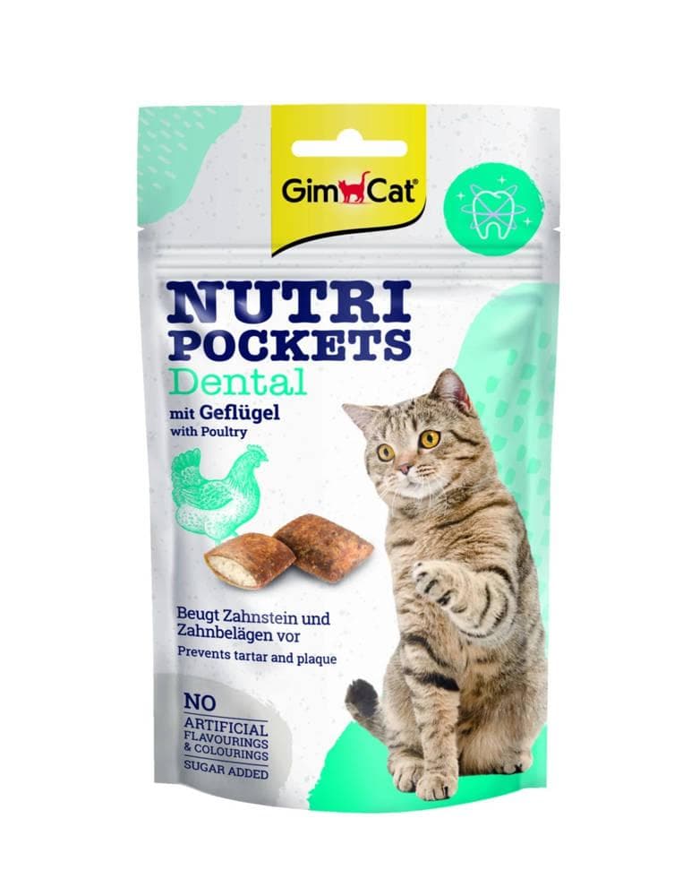 Ласощі GimCat Nutri Pockets Dental подушечки з птицею для котів