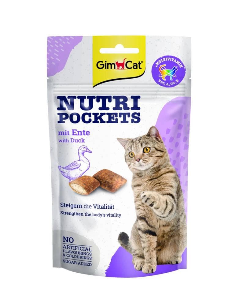 Ласощі GimCat Nutri Pockets Duck & Multivitamin подушечки з качкою для котів