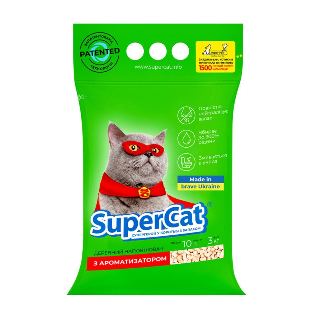 Деревний наповнювач SuperCat Стандарт з ароматом