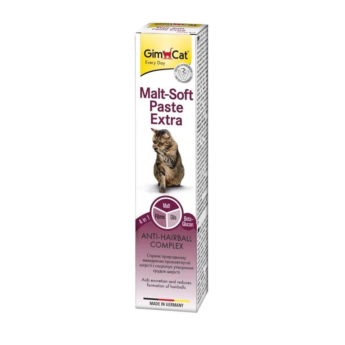 Паста GimCat Malt-Soft Extra для виведення шерсті зі шлунку котів