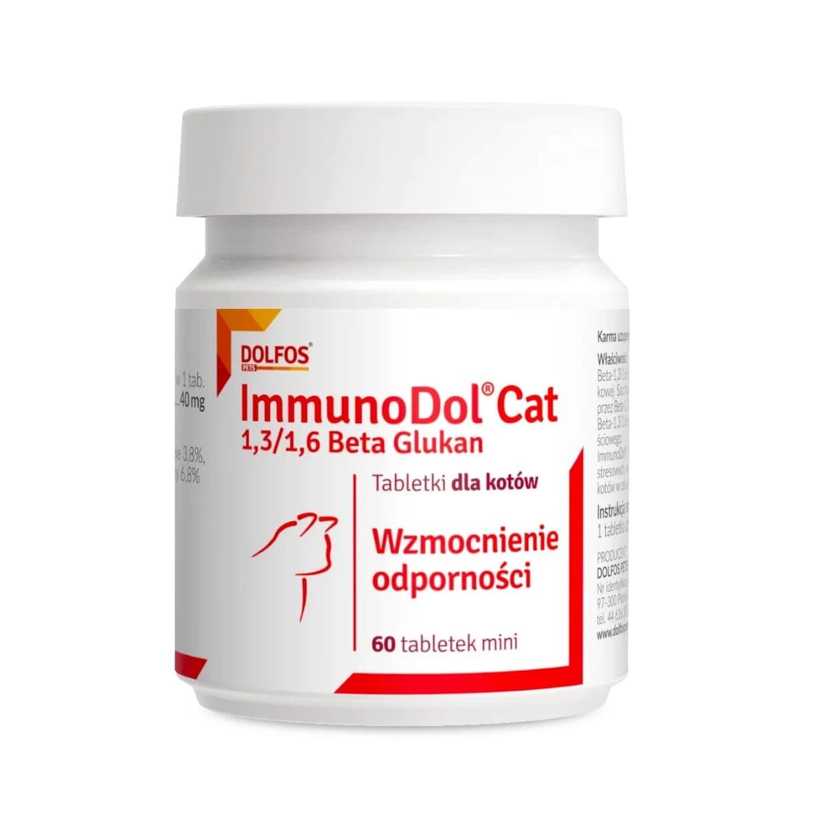 Добавка Dolfos ImmunoDol Cat mini для підтримки імунітету котів, 60 таблеток