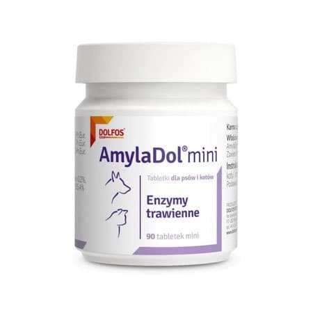 Добавка Dolfos AmylaDol Mini при порушенні травлення для собак і котів, 90 таблеток