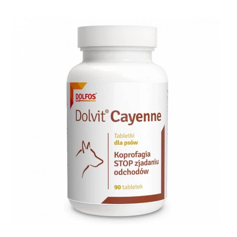 Добавка Dolfos Dolvit Cayenne проти поїдання фекалій для собак, 90 таблеток