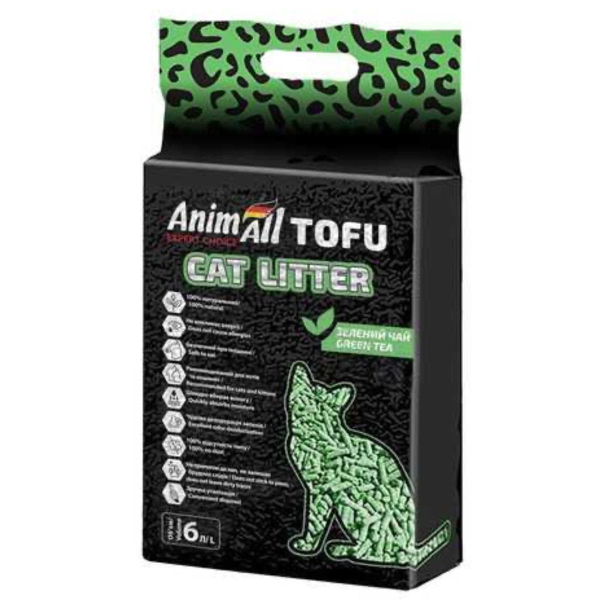 Соєвий наповнювач AnimAll Tofu Green Tea зелений чай, 10 л (4,66 кг)