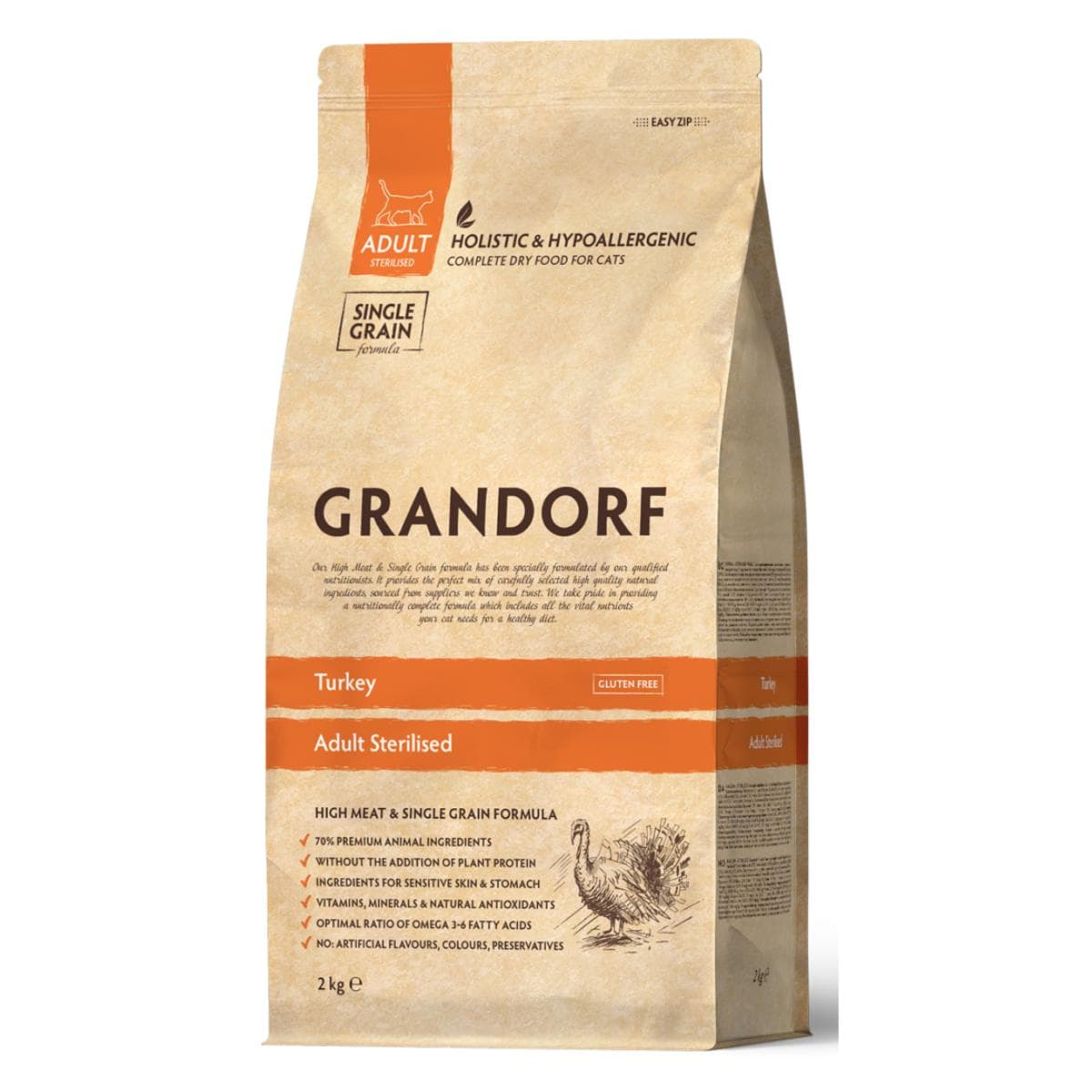 Сухий корм Grandorf Turkey Adult Sterilized з індичкою для стерилізованих котів