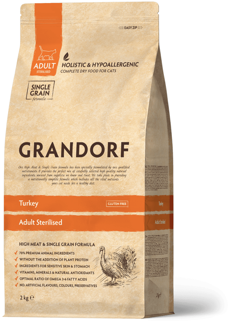Сухий корм Grandorf Turkey Adult Sterilized з індичкою для стерилізованих котів