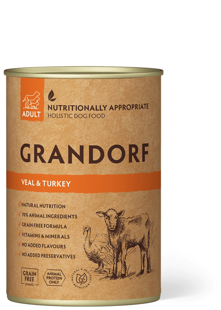 Вологий корм Grandorf Veal & Turkey консерва з телятиною та індичкою для собак