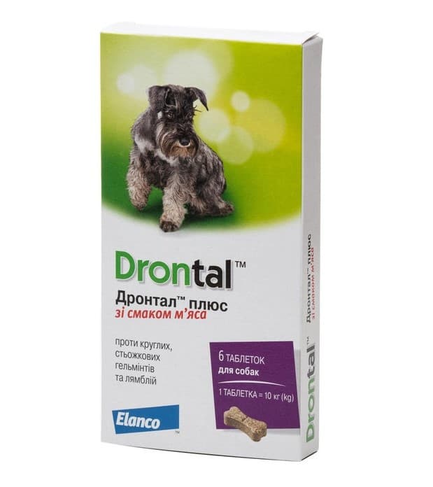 Препарат Bayer Drontal плюс зі смаком м'яса для собак ( 1 табл*10 кг), 1 таблетка