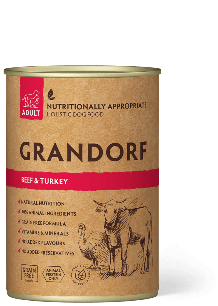 Вологий корм Grandorf Beef & Turkey консерва з яловичиною та індичкою для собак