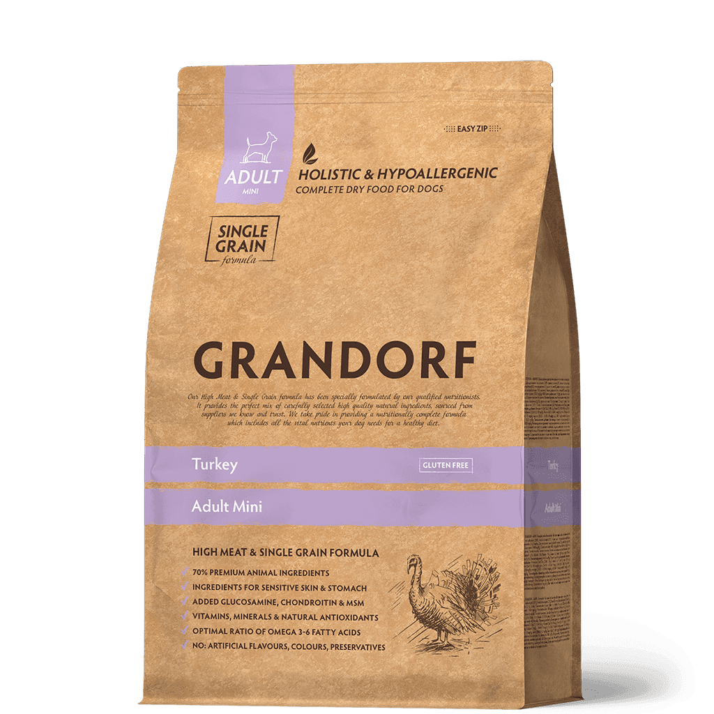 Сухий корм Grandorf Turkey Adult Mini з індичкою для дорослих собак міні порід