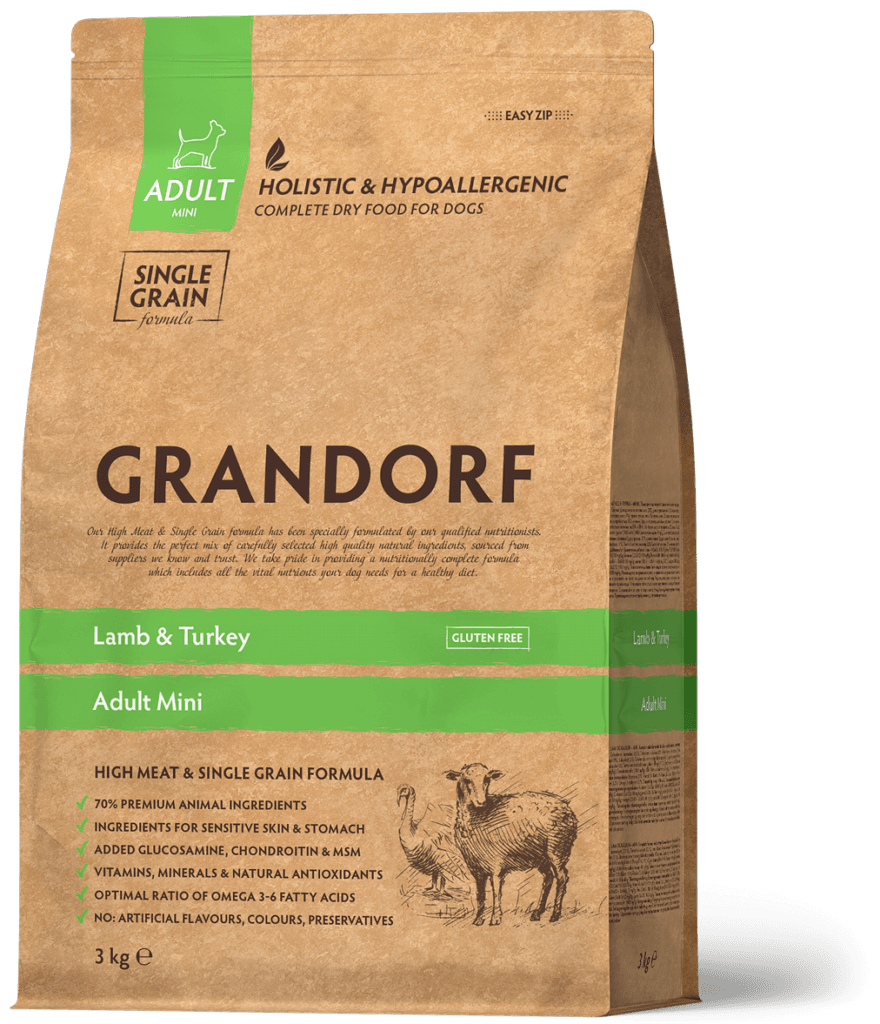 Сухий корм Grandorf Lamb & Turkey Adult Mini з ягням та індичкою для дрібних порід cобак