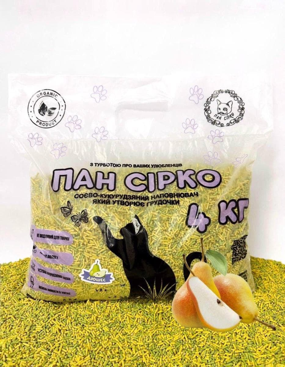 Наповнювач соєвий, кукурудзяний ПАН СІРКО дюшес для котів
