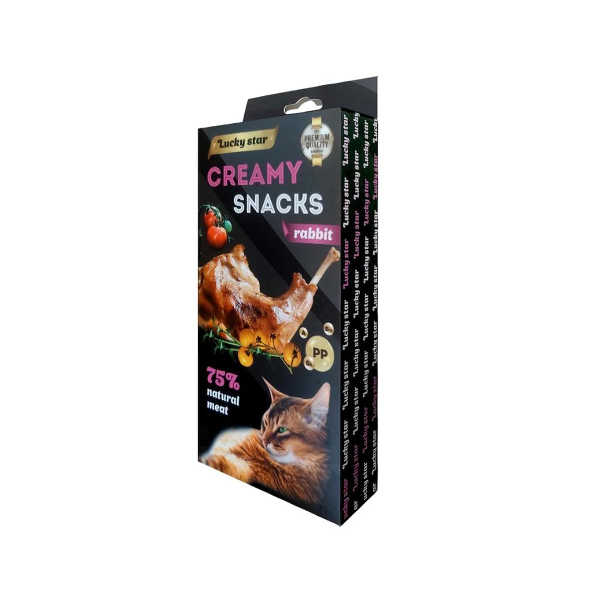 Ласощі кремові Lucky Star лагідне пюре з кроликом для котів, 6 х 10 г