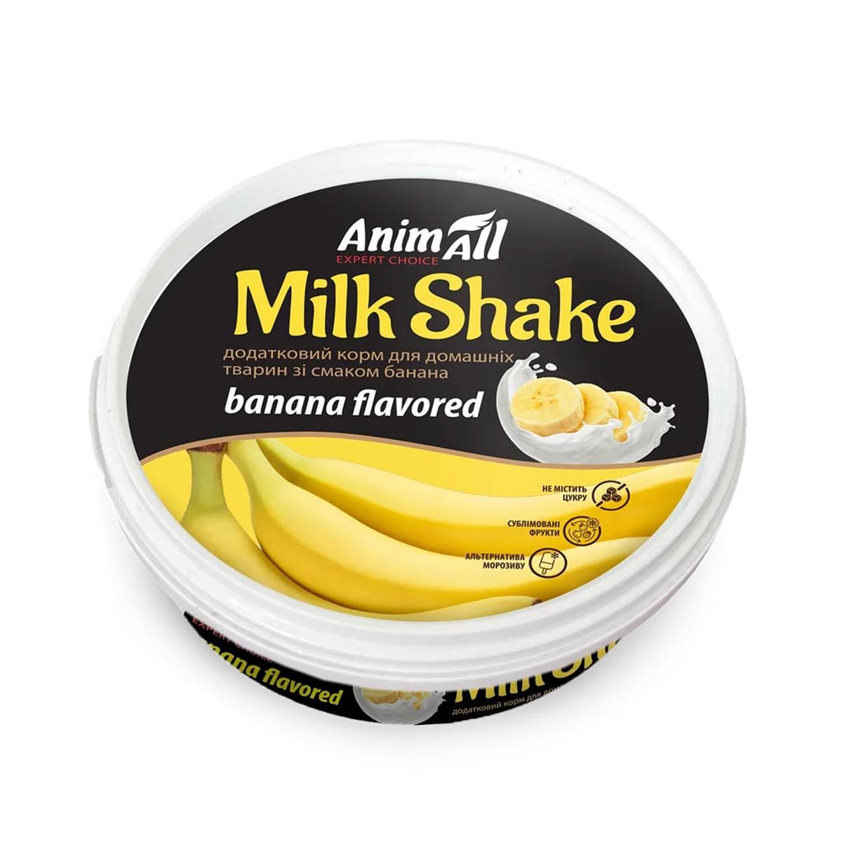 Смачна добавка Animall MIlkShake до корму з бананом для котів і собак
