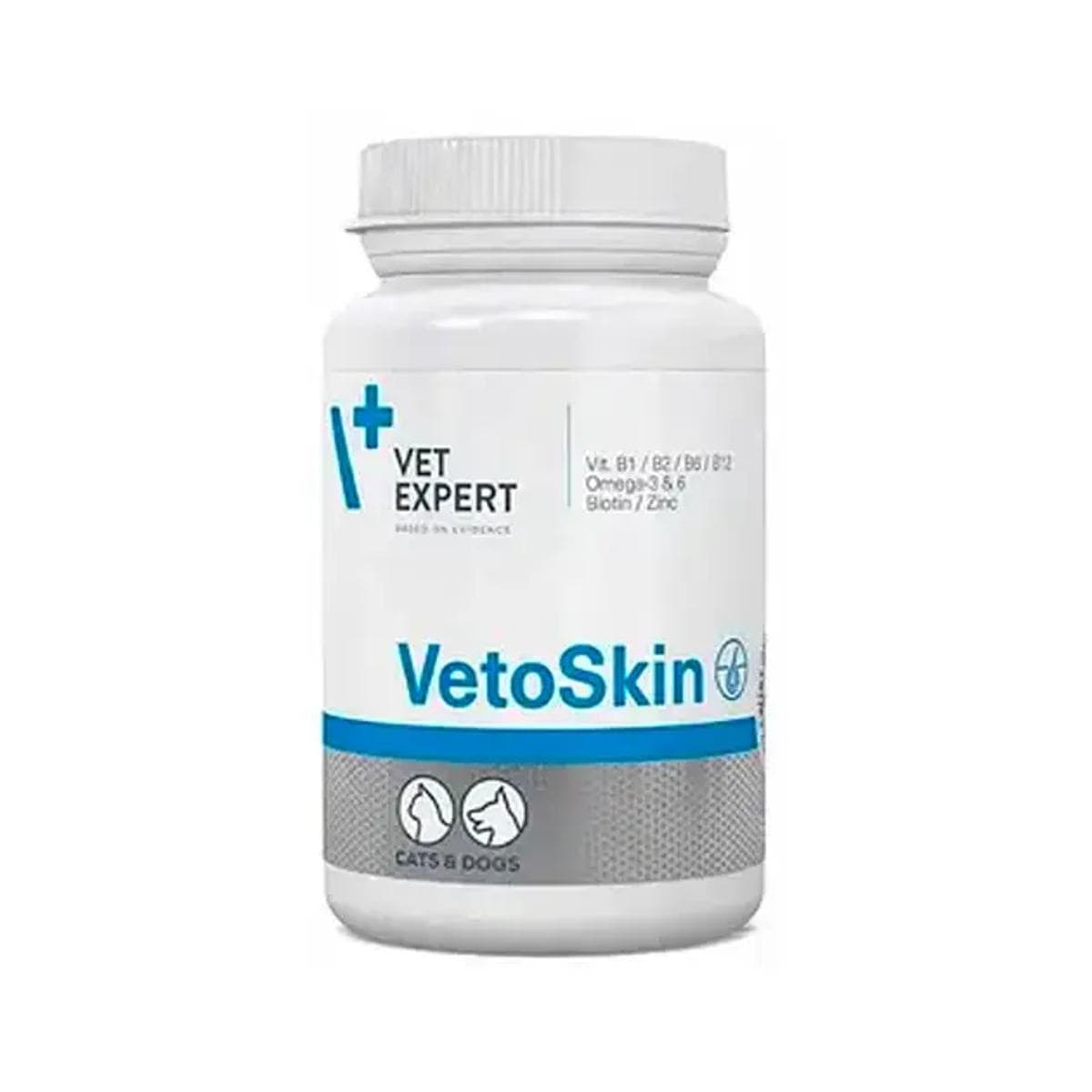 Добавка VetExpert VetoSkin при дерматологічних захворюваннях шкіри собак і котів, 60 капсул
