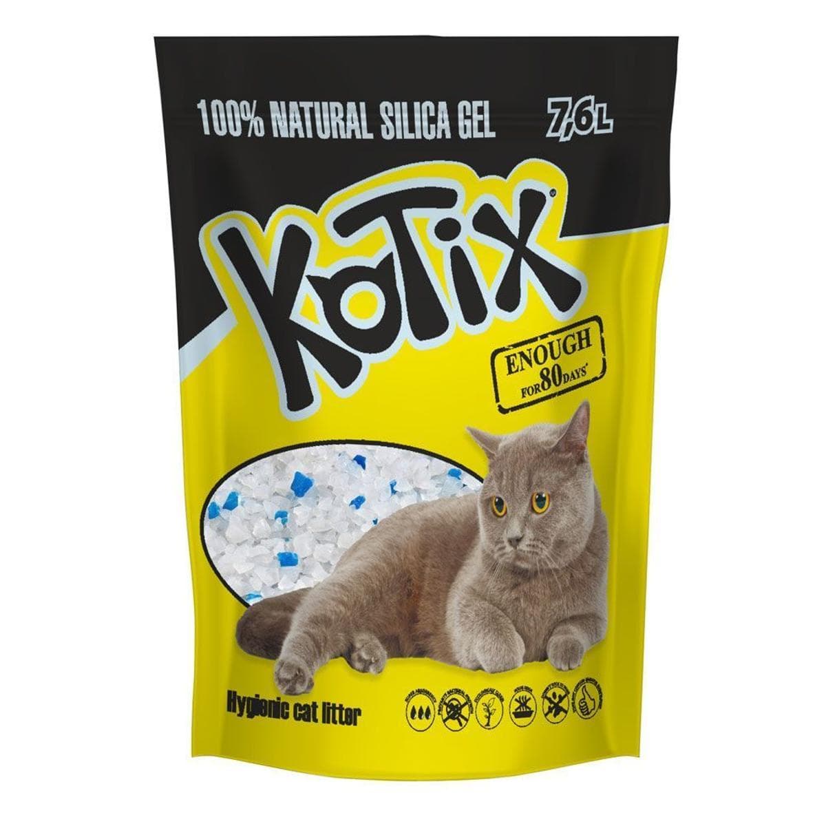Силікагелевий наповнювач Kotix Natural без аромату для котів