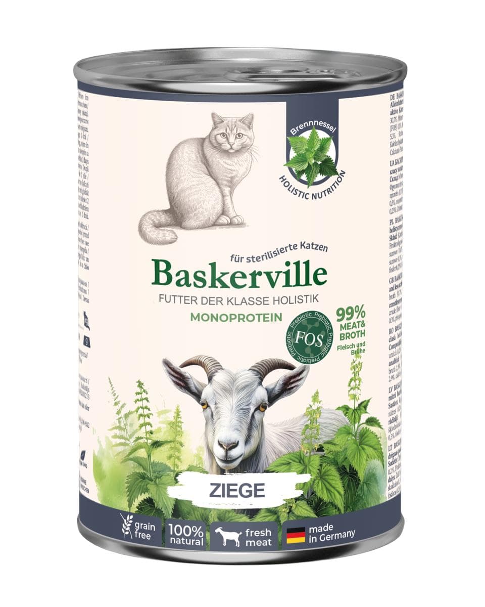 Вологий корм Baskerville Monoprotein холістик коза для стерилізованих котів