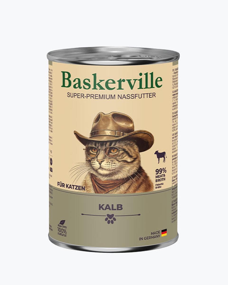 Вологий корм Baskerville Super Premium з телятиною для котів