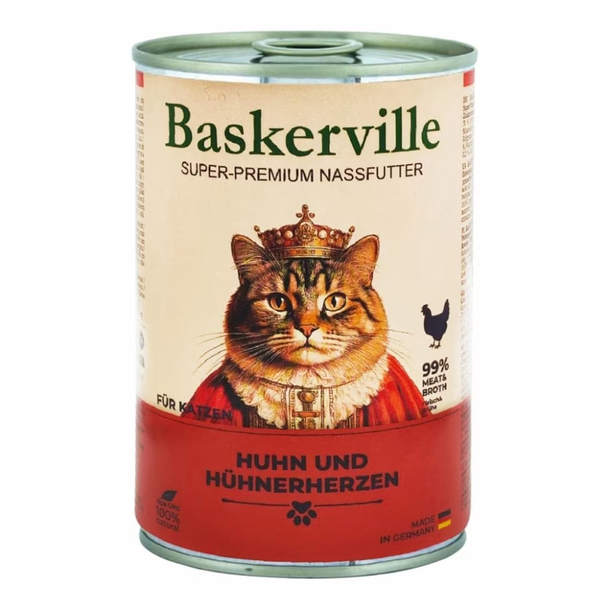 Вологий корм Baskerville Super Premium з куркою та сердечками для котів
