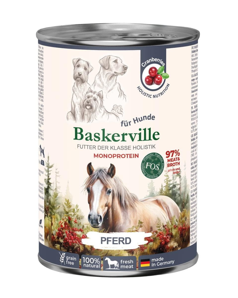 Вологий корм Baskerville Monoprotein холістик з кониною для собак
