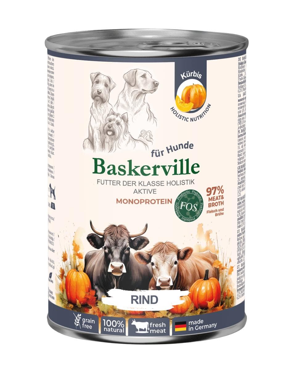 Вологий корм Baskerville Monoprotein холістик з яловичиною для активних собак