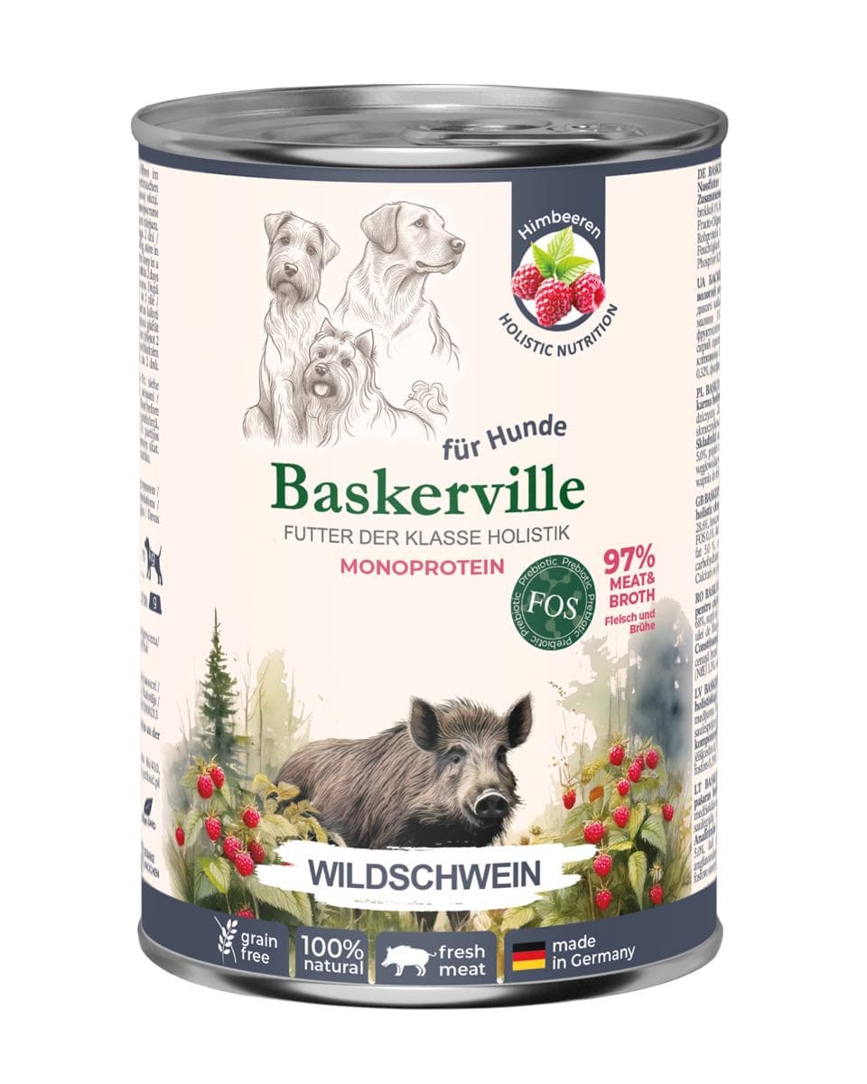 Вологий корм Baskerville Monoprotein холістик з диким кабаном для собак