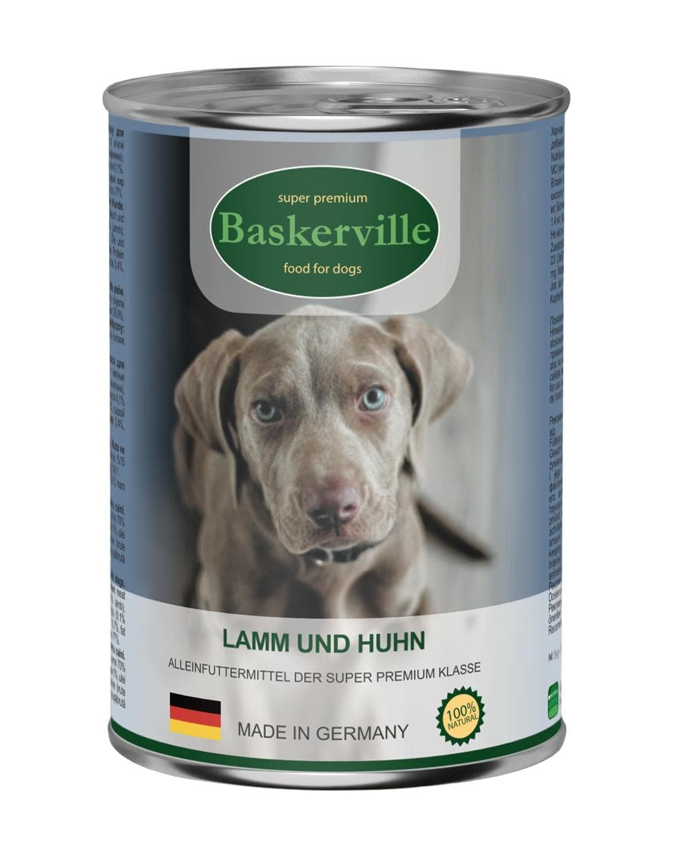 Вологий корм Baskerville Super Premium з ягням та півнем для собак