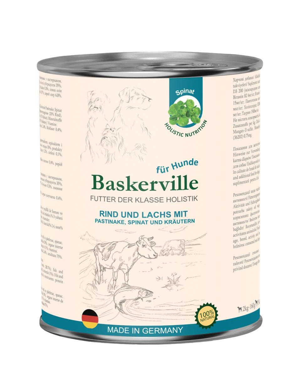 Вологий корм Baskerville холістик з яловичиною та лососем для собак