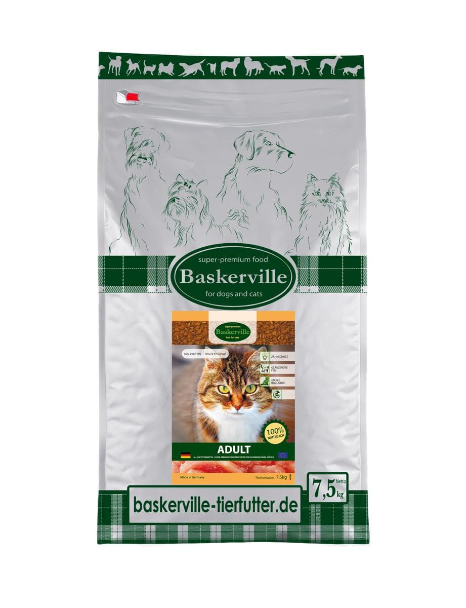 Сухий корм Baskerville Super Premium з птицею для дорослих котів