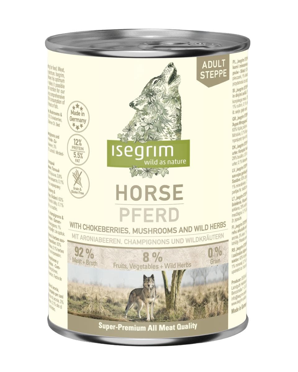 Вологий корм ISEGRIM Super Premium з кониною для собак