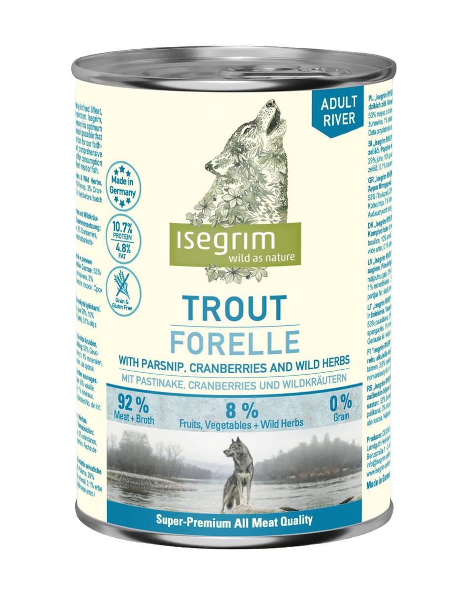 Вологий корм ISEGRIM Super Premium з фореллю для собак