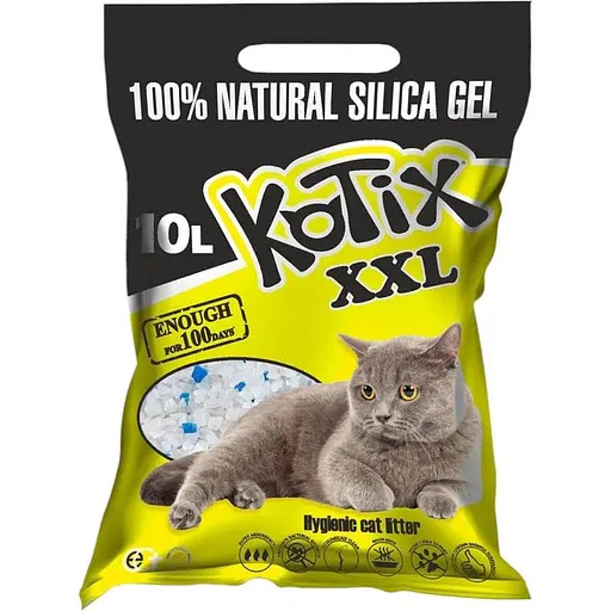 Силікагелевий наповнювач Kotix Natural без аромату для котів