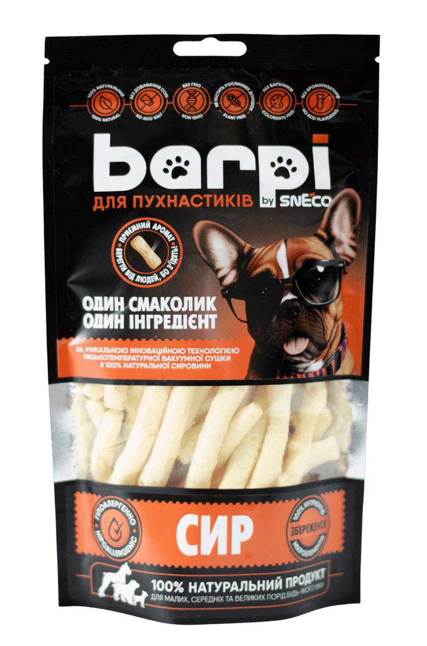 Ласощі сушені Barpi "Сир" для всіх собак