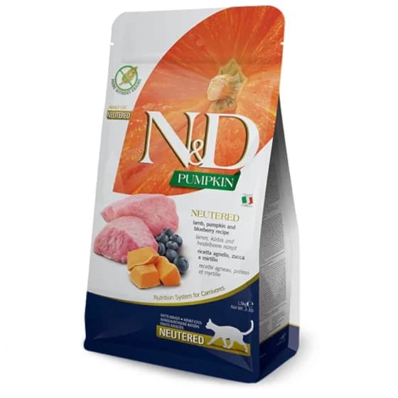 Сухий корм Farmina N&D Grain Free PUMPKIN LAMB & BLUEBERRY NEUTERED ADULT з ягням та чорницею для стерилізованих котів